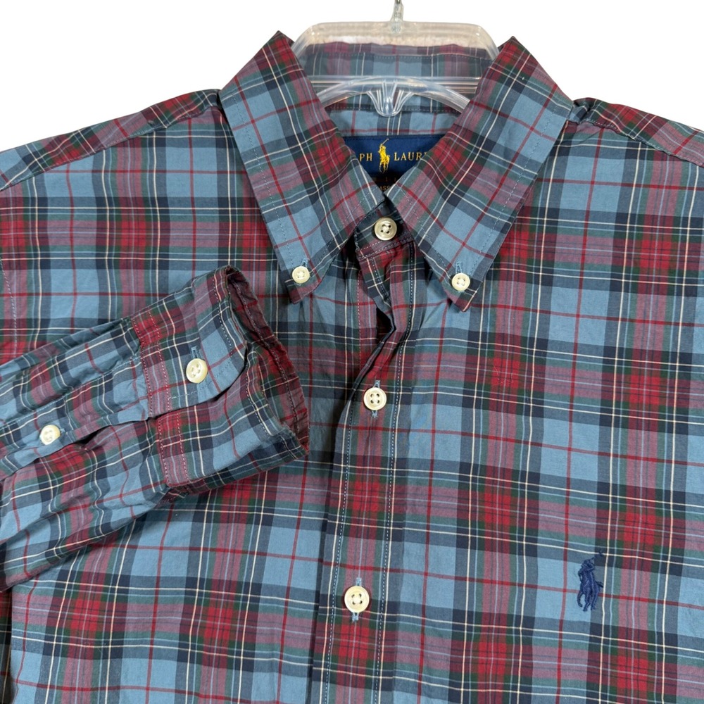 Ralph Lauren Classic Fit Plaid Button Down Shirt Men's Size Medium